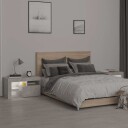  Nattbord 2 stk med LED betonggrå 70x36,5x40 cm 8720845649210