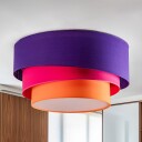 Euluna Trio Max tak, Ø60cm, lilla/rosa/oransje