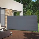 Uttrekkbar sidemarkise levegg grå 180 cm x 350 cm