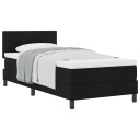  Box Spring Senge med Madrass Svart 90x190 cm Stoff
