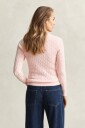 GANT Stretch Cotton Cable C-Neck - Pink - XL