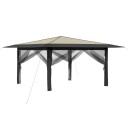 vidaXL Gazebo med 4 sidevegger 4 x 4 m Krem og Antrasitt