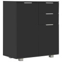 vidaXL Skjenk høyglans svart 71x35x76 cm sponplate