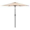 Stor hageparaply skrå knekk med sveiv 6 ribber 270 cm MultiGarden Beige
