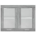 vidaXL Vegghengt glasskap gr? sonoma 80x31x60 cm konstruert tre