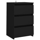 vidaXL Nattbord svart 40x35x62,5 cm sponplate