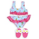 Heless Dukkeklær 28-35 cm Bikini med badesko med Flamingomotiv