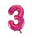 Tallet 3 Rosa JUMBO Folieballong 86 cm