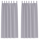  Gardiner med gardiner 2 pcs Metall grå Polyester