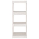 vidaXL Bokhylle/romdeler hvit 40x30x103,5 cm heltre furu