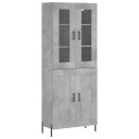 vidaXL Highboard betong grå 69,5x34x180 cm konstruert tre 8720845477714