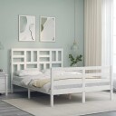  Sengeramme med hodegavl hvit 140x190 cm heltre