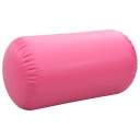 vidaXL Oppblåsbar gymnastikkrull med pumpe 120x90 cm PVC rosa