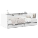  Dagseng med skuffer hvit 100x200 cm konstruert tre 8721102624926