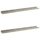 vidaXL Vegghyller 2 stk betonggr? 80x9x3 cm