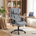 Ergonomisk massasjestol på kontoret – fløyel høy rygg grå