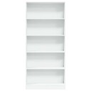 Bokhylle hvit 80x24x176 cm konstruert tre