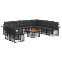 vidaXL Utendørs sofa sett 11 pcs Svart og Mørkegrå Polyester