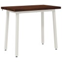 vidaXL 110 x 55 x 75 cm Solid akasietre Mørk Brun og Hvit Rektangulær