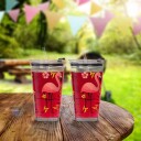 sett med 4 drikkeglass med flamingomotiv