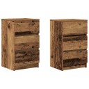  Nattskap med 3 skuffer 2 stk gammelt tre 39x35x65 cm