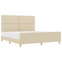  Krem Farge Seng RAMME 180x200 cm Stoff