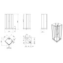 Vikingbad Sofia Rett Standard Dusjkabinett Hvit Matt / 90x90cm Glass