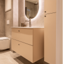 Møbelpakke FOSSBAD Variant40 80 Beige med Lugano Speil og Høyskap