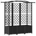 vidaXL Hevet Bed med Trellis og Tak Svart 163 x 40 x 138 cm PP