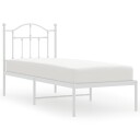 vidaXL Sengeramme i metall med hodegavl hvit 75x190 cm
