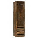 vidaXL Garderobe med skuffer røkt eik 50x50x200 cm konstruert tre