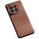 INCOVER OnePlus 12 Stoffdekket Plastdeksel - Brun