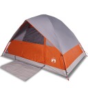 Kuppeltelt for camping 4 personer oransje vanntett