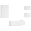 vidaXL Vegghengte TV-benker med LED 4 stk hvit 8721012472969