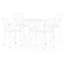 vidaXL Bistrosett 5 deler støpt aluminium hvit