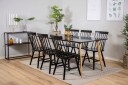 Venture Design Polar & Lönneberga spisegruppe Svart/svart 6 st stoler & bord 180 x 90 cm