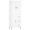 vidaXL Highboard hvit 69,5x34x180 cm konstruert tre 8720845494391