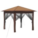 vidaXL Gazebo med 4 sidevegger 2,6 x 2,6 m Beige og Brun