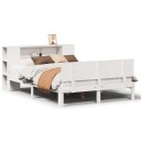  Seng med bokhylle uten madrass hvit 140x200 cm heltre furu 3322633