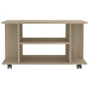 TV-benk med hjul sonoma eik 80x40x45 cm konstruert tre 800192