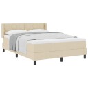  Box Spring Seng med Madrass Krem 160x200 cm Stoff