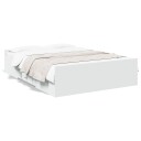 vidaXL Sengeramme med skuffer hvit 120x200 cm konstruert tre