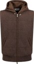 Gran Sasso Knitted wool vest with hoodie 50 brun herre