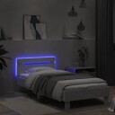 vidaXL Sengeramme med hodegavl og LED-lys hvit 90x190 cm 8721012240933