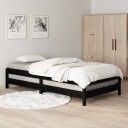 vidaXL Stableseng svart 100x200 cm heltre furu