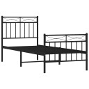 vidaXL Sengeramme i metall med hode- og fotgavl svart 75x190 cm 8721012210080