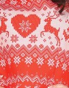 Rød Kjole med Julemotiver i Heklet Stil til Dame Small