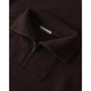 KnowledgeCotton Apparel Merino half zip sweater Chocolate Torte