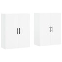  Veggskap 2 stk hvit 69,5x34x90 cm 8720845408923