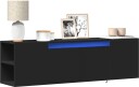  Vegghengt TV-benk med LED svart 135x31x39,5 cm